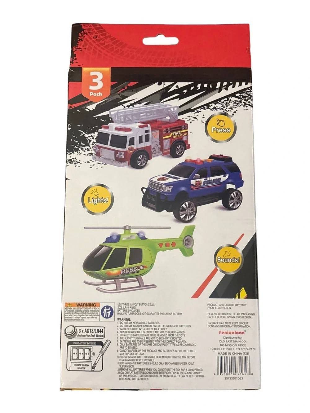 Rescue Vehicle Toy Automobile 3 Piece Set